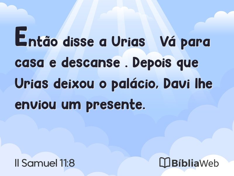 II Samuel 11:8 em imagem para compartilhar