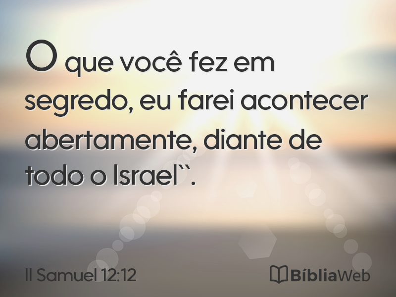 II Samuel 12:12 em imagem para compartilhar