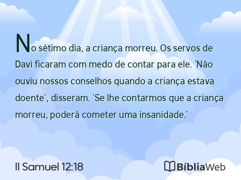 II Samuel 12:18 em imagem para compartilhar