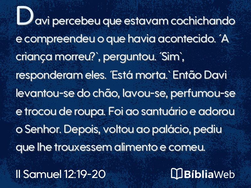 II Samuel 12:19-20 em imagem para compartilhar