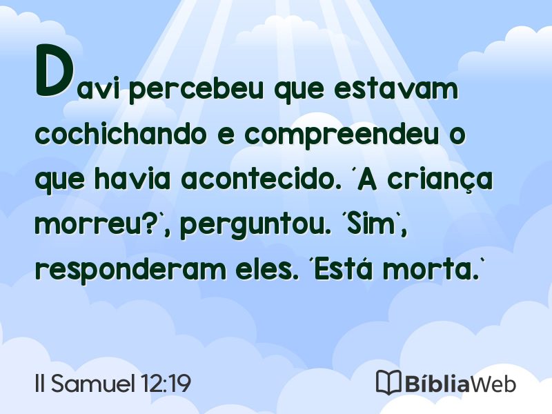 II Samuel 12:19 em imagem para compartilhar
