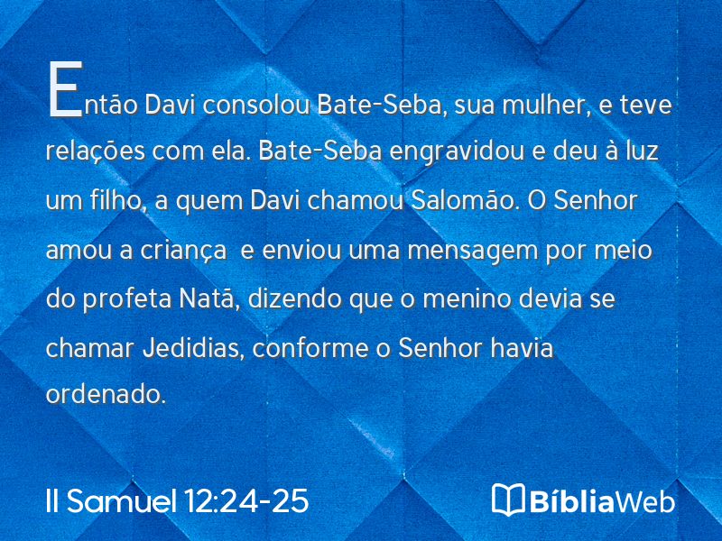 II Samuel 12:24-25 em imagem para compartilhar