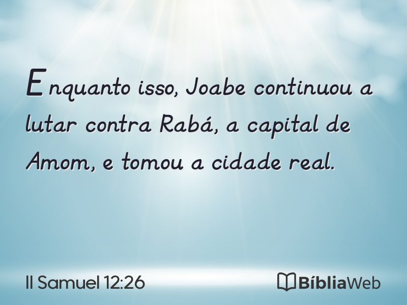 II Samuel 12:26 em imagem para compartilhar