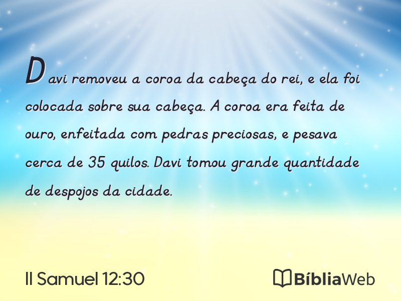 II Samuel 12:30 em imagem para compartilhar