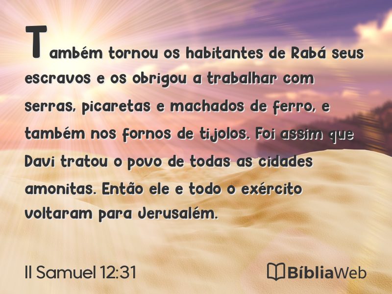 II Samuel 12:31 em imagem para compartilhar