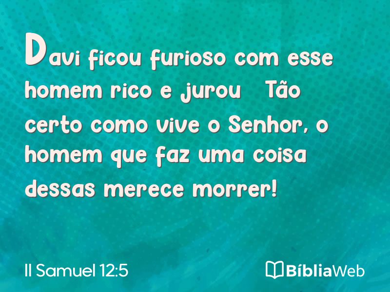 II Samuel 12:5 em imagem para compartilhar