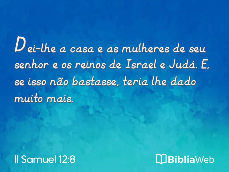 II Samuel 12:8 em imagem para compartilhar