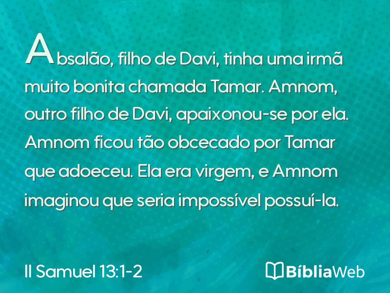 II Samuel 13:1-2 em imagem para compartilhar