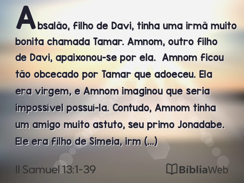 II Samuel 13:1-39 em imagem para compartilhar