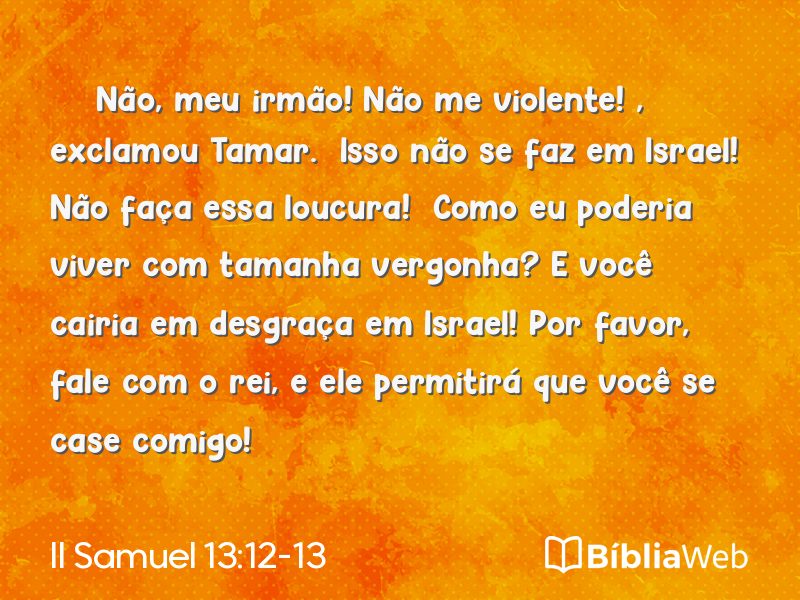 II Samuel 13:12-13 em imagem para compartilhar