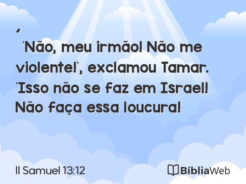 II Samuel 13:12 em imagem para compartilhar