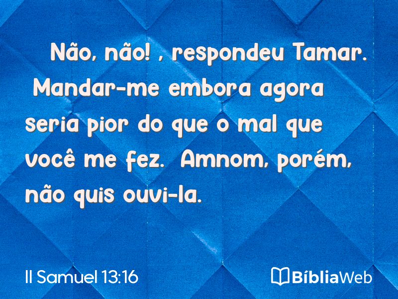 II Samuel 13:16 em imagem para compartilhar