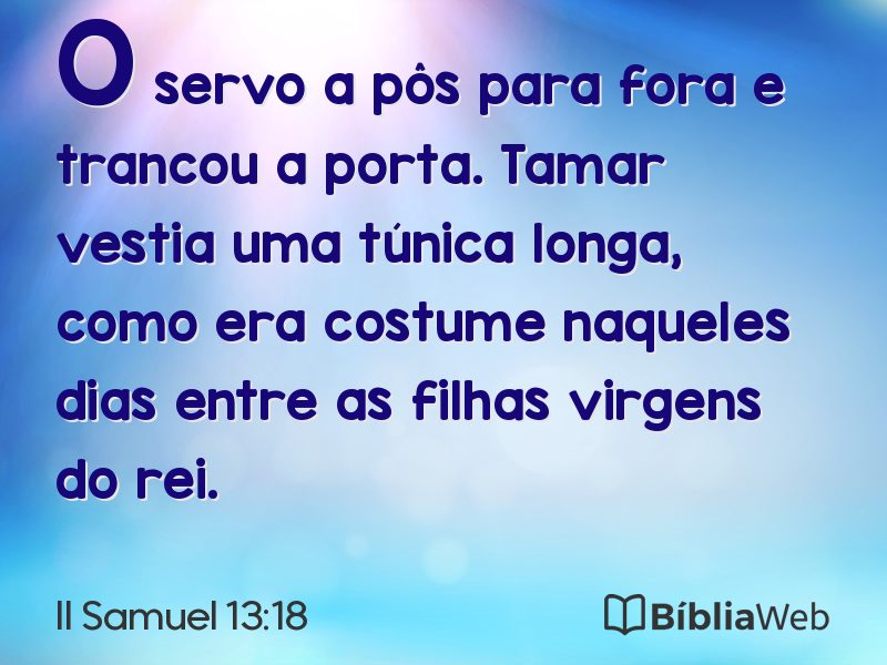 II Samuel 13:18 em imagem para compartilhar