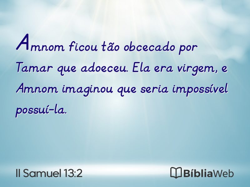 II Samuel 13:2 em imagem para compartilhar