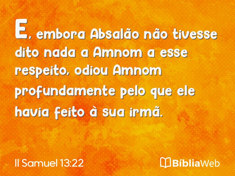 II Samuel 13:22 em imagem para compartilhar