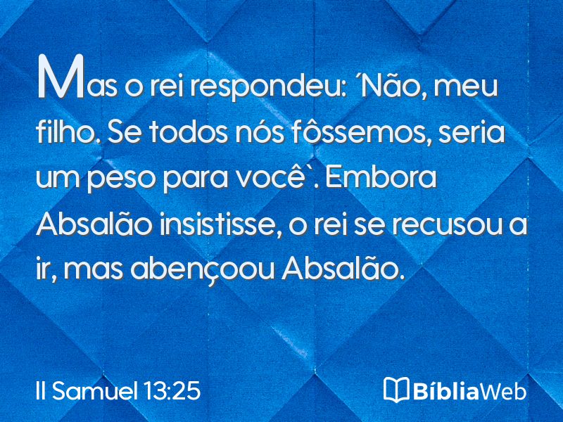II Samuel 13:25 em imagem para compartilhar