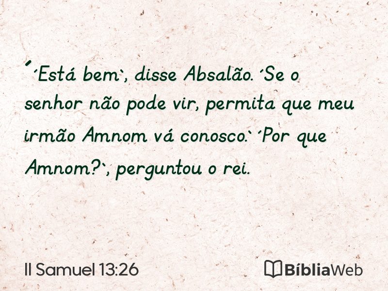 II Samuel 13:26 em imagem para compartilhar