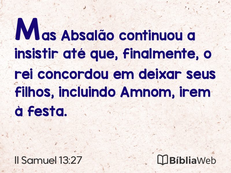 II Samuel 13:27 em imagem para compartilhar