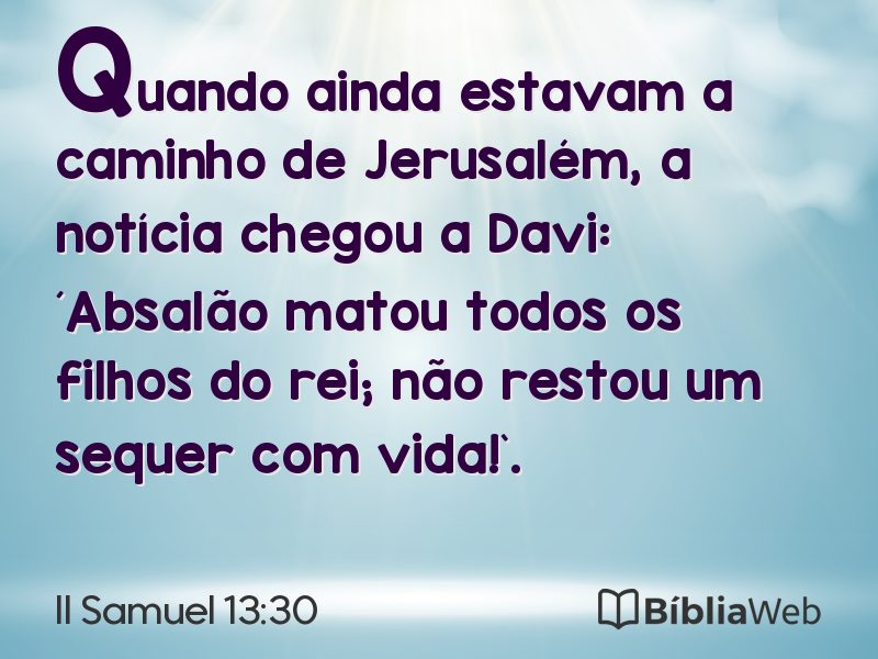 II Samuel 13:30 em imagem para compartilhar