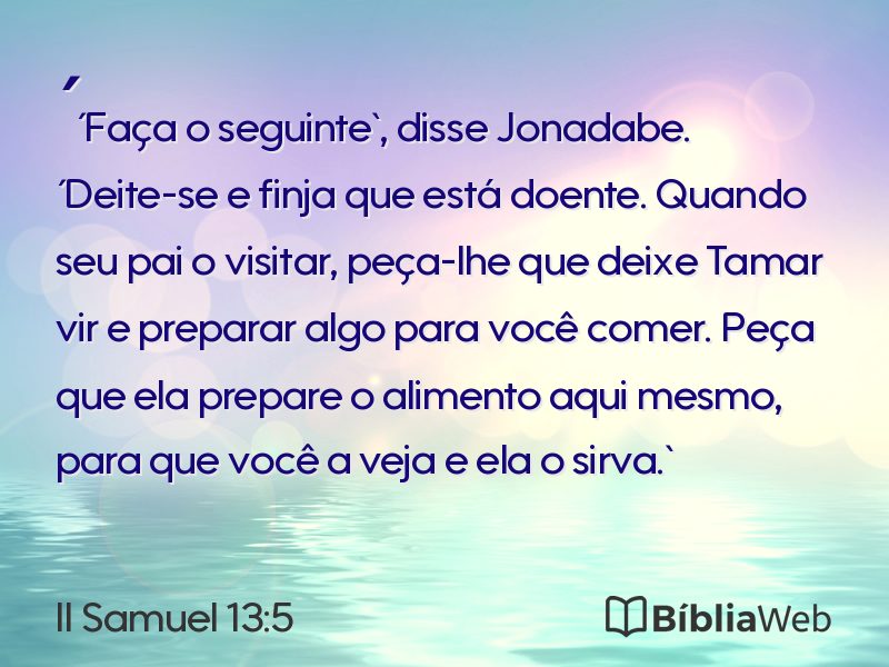II Samuel 13:5 em imagem para compartilhar