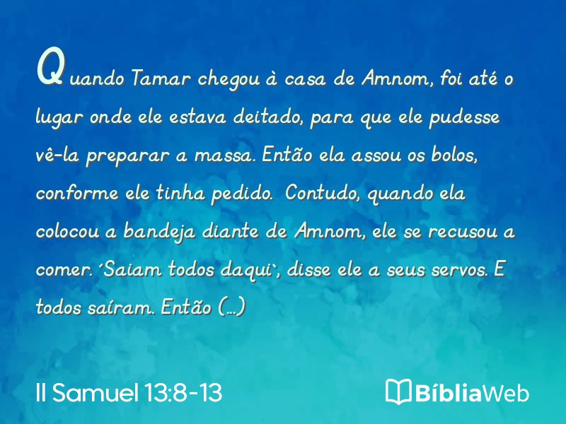 II Samuel 13:8-13 em imagem para compartilhar