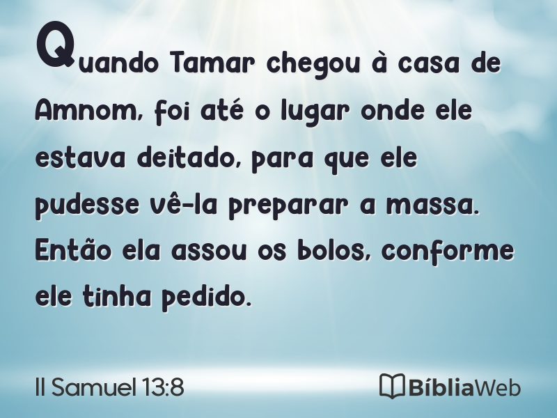 II Samuel 13:8 em imagem para compartilhar