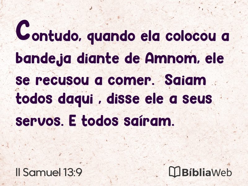 II Samuel 13:9 em imagem para compartilhar