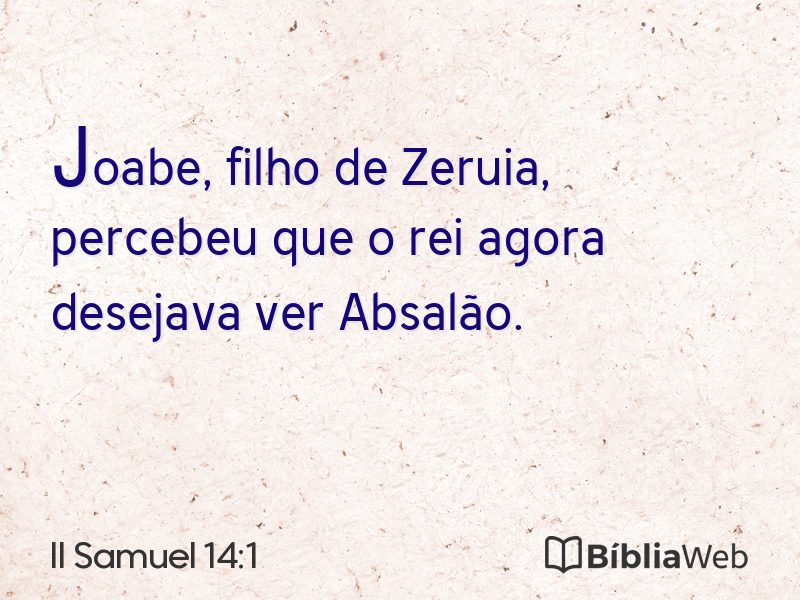 II Samuel 14:1 em imagem para compartilhar