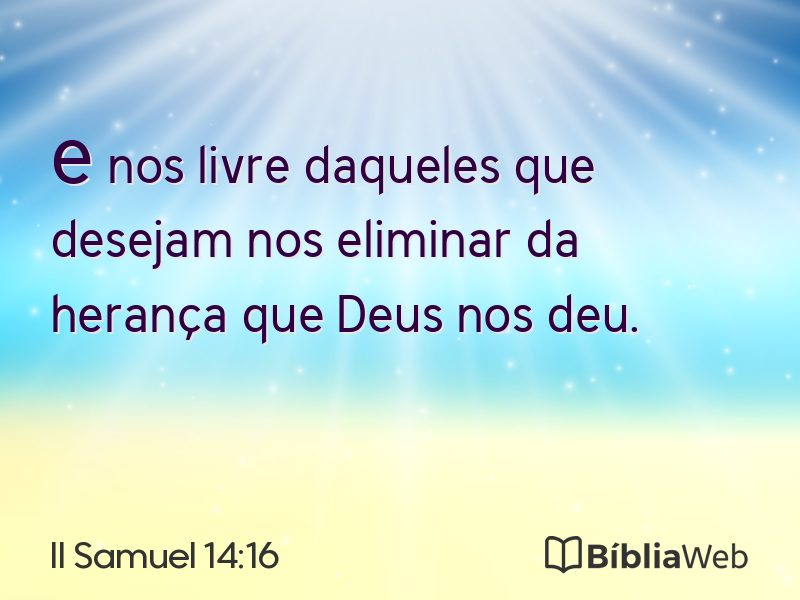 II Samuel 14:16 em imagem para compartilhar