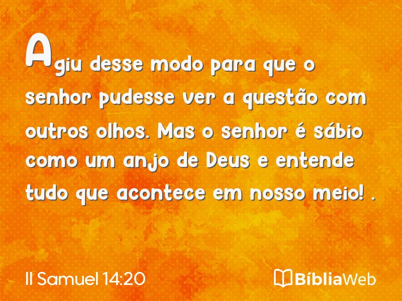 II Samuel 14:20 em imagem para compartilhar
