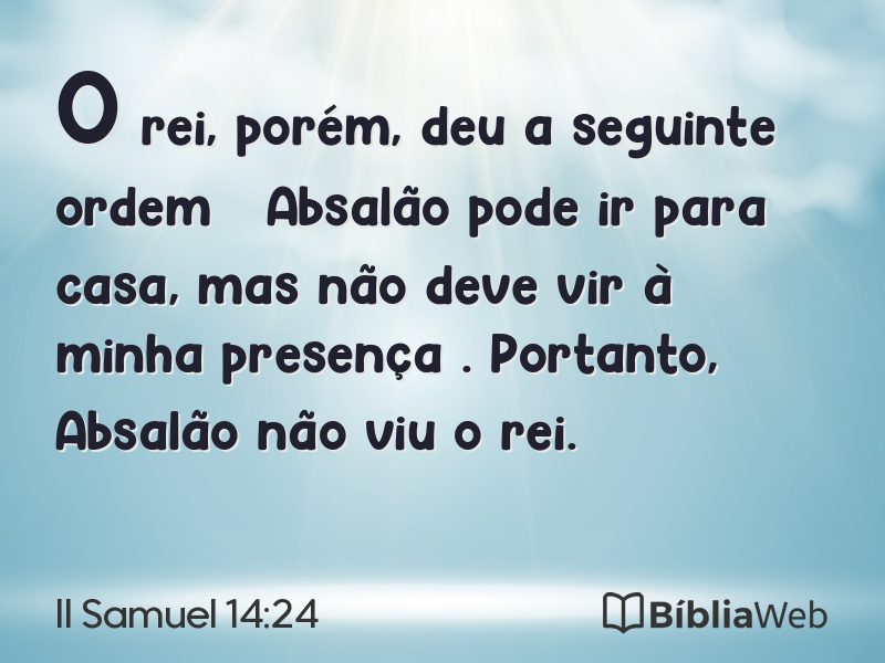 II Samuel 14:24 em imagem para compartilhar