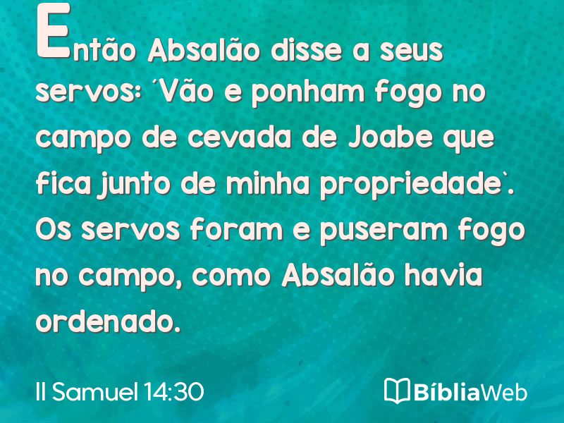 II Samuel 14:30 em imagem para compartilhar