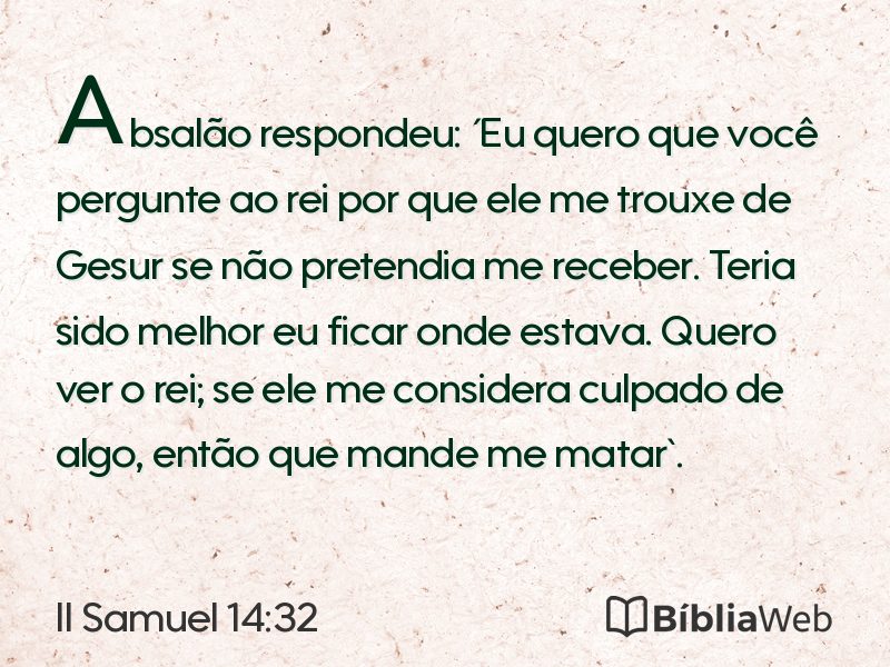 II Samuel 14:32 em imagem para compartilhar