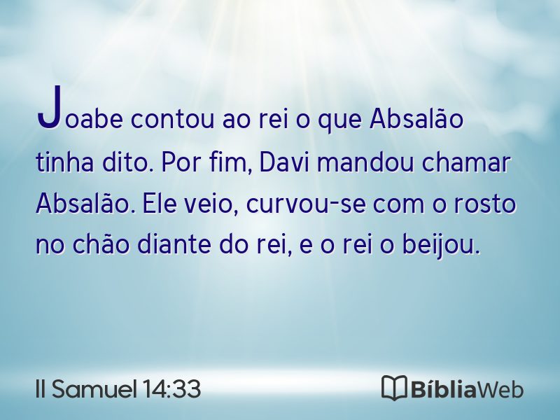II Samuel 14:33 em imagem para compartilhar