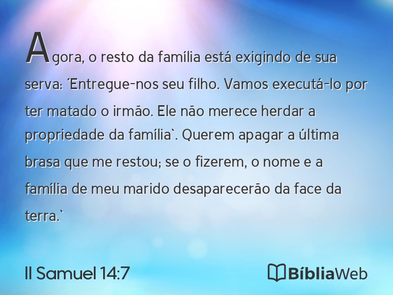 II Samuel 14:7 em imagem para compartilhar