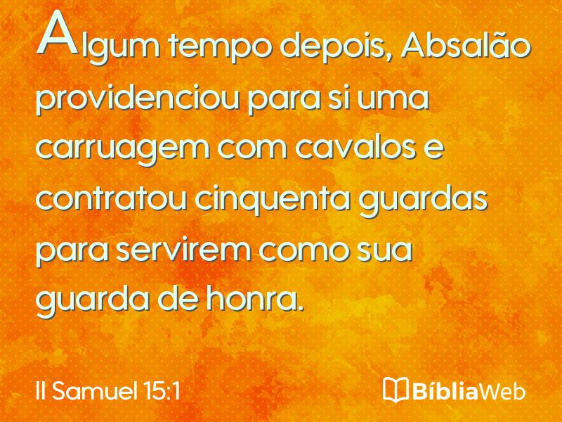 II Samuel 15:1 em imagem para compartilhar
