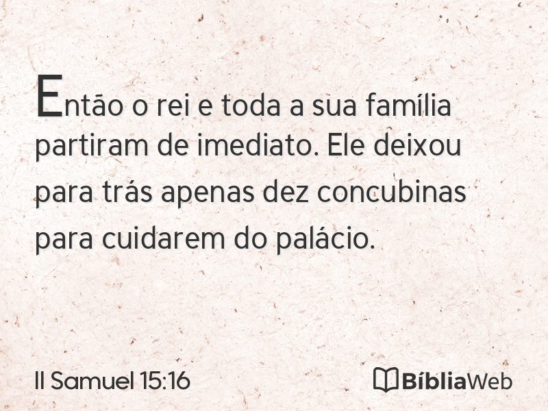 II Samuel 15:16 em imagem para compartilhar