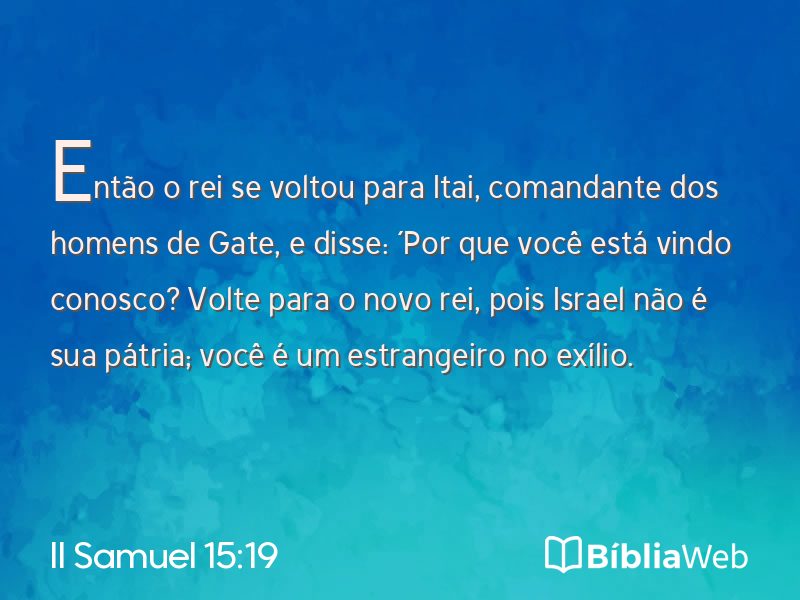 II Samuel 15:19 em imagem para compartilhar