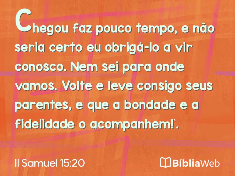 II Samuel 15:20 em imagem para compartilhar