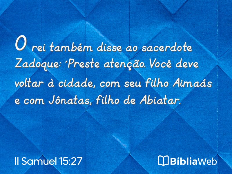 II Samuel 15:27 em imagem para compartilhar