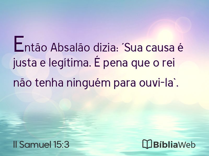 II Samuel 15:3 em imagem para compartilhar