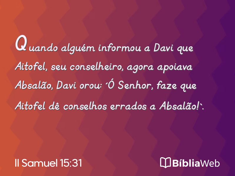 II Samuel 15:31 em imagem para compartilhar