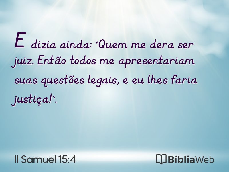 II Samuel 15:4 em imagem para compartilhar