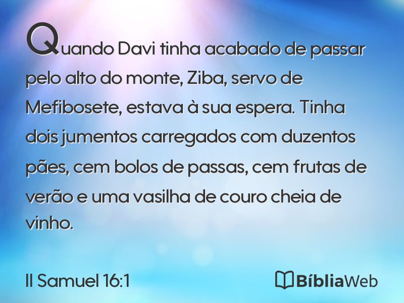 II Samuel 16:1 em imagem para compartilhar