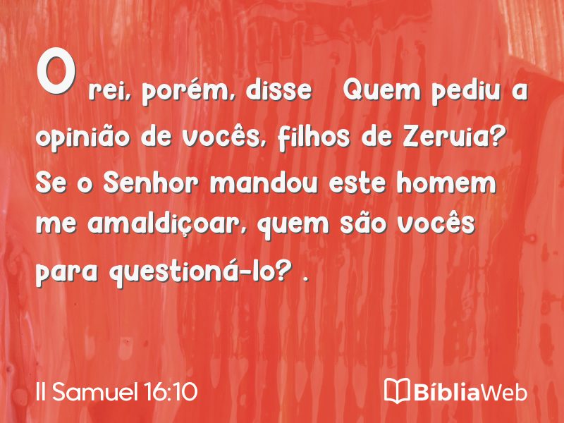 II Samuel 16:10 em imagem para compartilhar