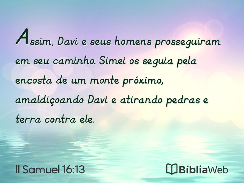 II Samuel 16:13 em imagem para compartilhar