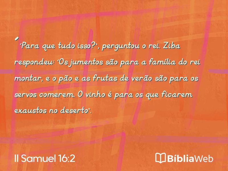 II Samuel 16:2 em imagem para compartilhar