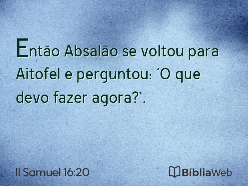 II Samuel 16:20 em imagem para compartilhar