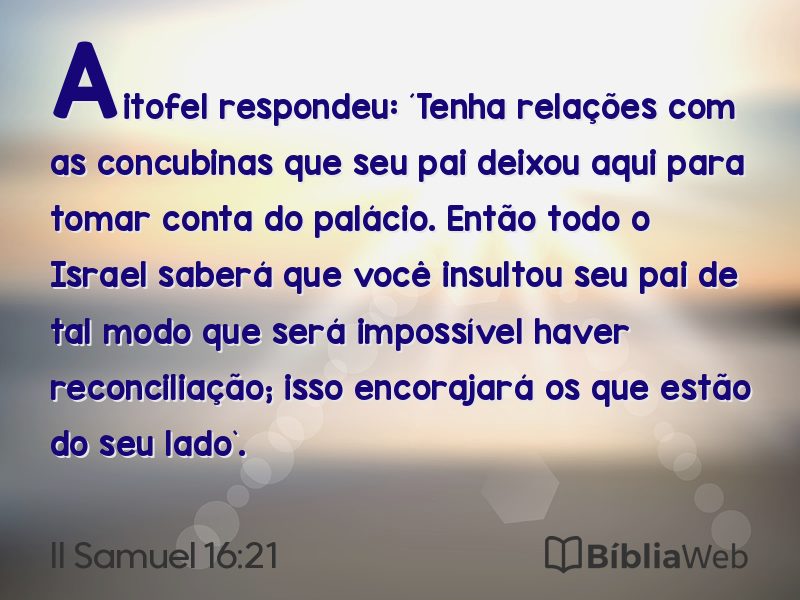II Samuel 16:21 em imagem para compartilhar