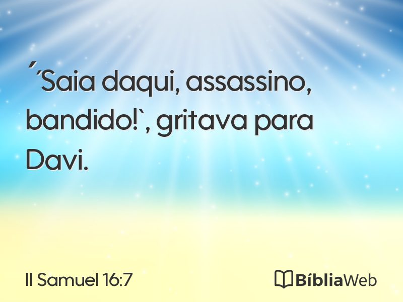 II Samuel 16:7 em imagem para compartilhar